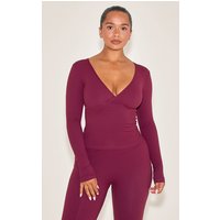 Shape Wine Sculpt Active Wrap V Neck Long Sleeve Top Shape Wine Sculpt Active Wrap V Neck Long Sleeve Top