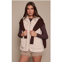 Cream Borg Zip Up Gilet Cream Borg Zip Up Gilet
