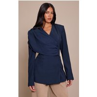 Navy Shoulder Drape C Blazer Navy Shoulder Drape C Blazer