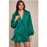 Green Frill Bow Tie Up Pyjamas Green Frill Bow Tie Up Pyjamas