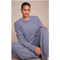 Plus Navy Striped Soft Fleece Long Sleeve Top Plus Navy Striped Soft Fleece Long Sleeve Top