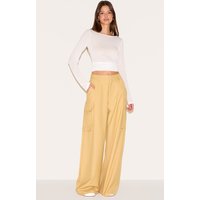 Butterscotch Woven Pocket Detail Straight Leg Trousers Butterscotch Woven Pocket Detail Straight Leg Trousers