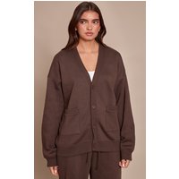 Chocolate Button Front Pocket Sweat Cardigan Sweater Chocolate Button Front Pocket Sweat Cardigan Sweater