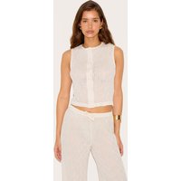 Cream Textured Button Up Waistcoat Cream Textured Button Up Waistcoat