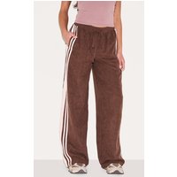 Chocolate Peach Skin Contrast Stripe Wide Leg Trousers Chocolate Peach Skin Contrast Stripe Wide Leg Trousers