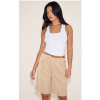Stone Tailored Belted Long Shorts Stone Tailored Belted Long Shorts