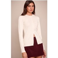 Cream Rib Knitted Button Down Cardigan Sweater Cream Rib Knitted Button Down Cardigan Sweater