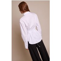 White Fitted Tie Back Deep Cuff Shirt White Fitted Tie Back Deep Cuff Shirt