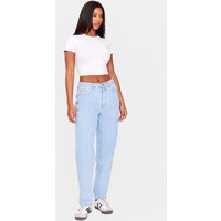 PrettyLittleThing Light Blue Wash High Waist Mom Jeans PrettyLittleThing Light Blue Wash High Waist Mom Jeans