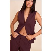 Deep Chocolate Premium Linen Button Waistcoat Deep Chocolate Premium Linen Button Waistcoat