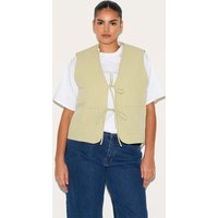 Plus Sage Padded Stripe Waistcoat Plus Sage Padded Stripe Waistcoat