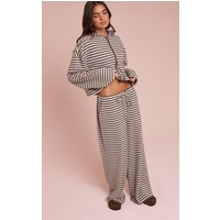 Brown Striped Soft Fleece Straight Leg Joggers Brown Striped Soft Fleece Straight Leg Joggers