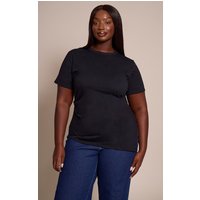 Plus Black Cotton Ruched Side Asymmetric Hem shirt Plus Black Cotton Ruched Side Asymmetric Hem shirt
