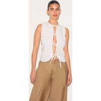 White Lightweight Woven Tie Front Waistcoat White Lightweight Woven Tie Front Waistcoat