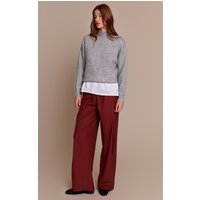 Plum Woven Drawstring Low Rise Relaxed Trousers Plum Woven Drawstring Low Rise Relaxed Trousers