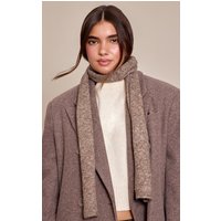 Taupe Knitted Skinny Scarf Taupe Knitted Skinny Scarf
