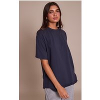 Navy Cotton Basic Oversized shirt Navy Cotton Basic Oversized shirt