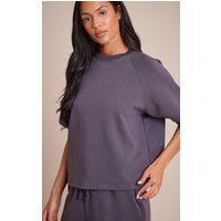 Tall Navy Interlock Cropped Boxy Sweatshirt Tall Navy Interlock Cropped Boxy Sweatshirt