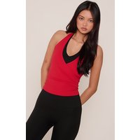Red V Front Double Layer Gym Vest