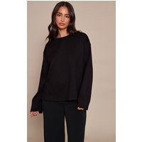 Petite Black Modal Oversized Long Sleeved shirt Petite Black Modal Oversized Long Sleeved shirt