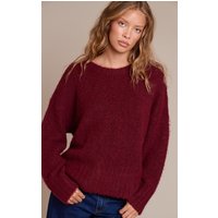 Burgundy Rib Detail Oversized Jumper Burgundy Rib Detail Oversized Jumper