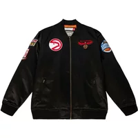 Satin bomber jacket Mitchell & Ness Flight Atlanta Hawks Satin bomber jacket Mitchell & Ness Flight Atlanta Hawks