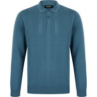 Jumpers Wrubel Long Sleeve Knitted Cotton Textured Pointelle Stitch Polo Shirt in Blue Bird – Kensington Eastside Jumpers Wrubel Long Sleeve Knitted Cotton Textured Pointelle Stitch Polo Shirt in Blue Bird – Kensington Eastside