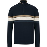 Jumpers Geoffrey Striped Quarter Zip Neck Knit Jumper in Sky Captain Navy – Kensington Eastside Jumpers Geoffrey Striped Quarter Zip Neck Knit Jumper in Sky Captain Navy – Kensington Eastside