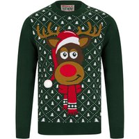 Jumpers Men’s Santa Hat Motif Novelty Christmas Jumper in Holly Green – Merry Christmas Jumpers Men’s Santa Hat Motif Novelty Christmas Jumper in Holly Green – Merry Christmas