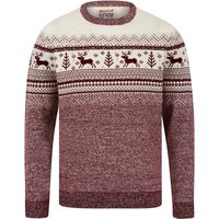 Jumpers Men’s Rifkin Jacquard Nordic Fair Isle Knitted Christmas Jumper in Claret Twist – Merry Christmas Jumpers Men’s Rifkin Jacquard Nordic Fair Isle Knitted Christmas Jumper in Claret Twist – Merry Christmas