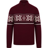 Jumpers Men’s Gacy Nordic Fair Isle Jacquard Knit Christmas Jumper with Quarter Zip Funnel Neck in Claret – Merry Christmas Jumpers Men’s Gacy Nordic Fair Isle Jacquard Knit Christmas Jumper with Quarter Zip Funnel Neck in Claret – Merry Christmas