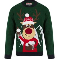 Jumpers Men’s Christmas Mountain Motif Novelty Christmas Jumper in Christmas Green Ink Twist – Merry Christmas Jumpers Men’s Christmas Mountain Motif Novelty Christmas Jumper in Christmas Green Ink Twist – Merry Christmas