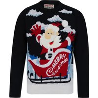 Jumpers Men’s Christmas Santa Motif Novelty Knitted Christmas Jumper in Ink – Merry Christmas Jumpers Men’s Christmas Santa Motif Novelty Knitted Christmas Jumper in Ink – Merry Christmas