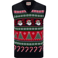Jumpers Men’s Candy Tree Motif Novelty Knitted Christmas V-Neck Sleeveless Tank Top in Ink – Merry Christmas Jumpers Men’s Candy Tree Motif Novelty Knitted Christmas V-Neck Sleeveless Tank Top in Ink – Merry Christmas
