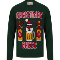 Jumpers Men’s Christmas Cheer Novelty Knitted Christmas Jumper in Holly Green – Merry Christmas Jumpers Men’s Christmas Cheer Novelty Knitted Christmas Jumper in Holly Green – Merry Christmas