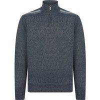 Jumpers Denzel Knit Lined Quarter Zip Funnel Neck Knitted Jumper in Grey – Kensington Eastside Jumpers Denzel Knit Lined Quarter Zip Funnel Neck Knitted Jumper in Grey – Kensington Eastside