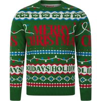 Jumpers Men’s Xmas Wrapping Paper Pattern Novelty Knitted Christmas Jumper in Christmas Green – Merry Christmas Jumpers Men’s Xmas Wrapping Paper Pattern Novelty Knitted Christmas Jumper in Christmas Green – Merry Christmas