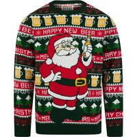 Jumpers Men’s Santa Beer Motif Novelty Knitted Christmas Jumper in Holly Green – Merry Christmas Jumpers Men’s Santa Beer Motif Novelty Knitted Christmas Jumper in Holly Green – Merry Christmas