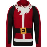 Jumpers Men’s Santa Novelty Hooded Knitted Christmas Jumper in Christmas Red – Merry Christmas Jumpers Men’s Santa Novelty Hooded Knitted Christmas Jumper in Christmas Red – Merry Christmas