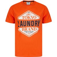 Shirts Barton Motif Cotton Jersey Crew Neck Shirt in Tangerine Tango