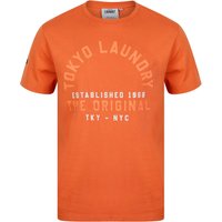 Shirts Lewes Vintage Retro Motif Cotton Jersey Shirt in Orange Shirts Lewes Vintage Retro Motif Cotton Jersey Shirt in Orange