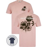 Shirts Redact Vintage Retro Reverse Print Cotton Jersey Shirt in Zephyr Rose Shirts Redact Vintage Retro Reverse Print Cotton Jersey Shirt in Zephyr Rose