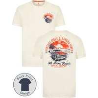 Shirts Agger Back Print Vintage Retro Graphic Motif Cotton Jersey Shirt in Snow White – South Shore Shirts Agger Back Print Vintage Retro Graphic Motif Cotton Jersey Shirt in Snow White – South Shore