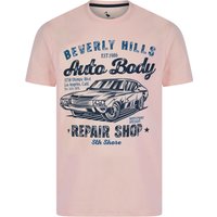 Shirts Aldridge Vintage Retro Graphic Print Motif Cotton Jersey Shirt in Barely Pink – South Shore Shirts Aldridge Vintage Retro Graphic Print Motif Cotton Jersey Shirt in Barely Pink – South Shore