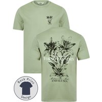 Shirts Talmai Vintage Retro Reverse Graphic Print Cotton Jersey Shirt in Seagrass Shirts Talmai Vintage Retro Reverse Graphic Print Cotton Jersey Shirt in Seagrass