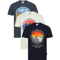 Pack Shirts Allstar Pack Retro Graphic Print Motif Cotton Jersey Shirt Set in Nightshadow Blue Sugar Swizzle Sky Captain Navy Pack Shirts Allstar Pack Retro Graphic Print Motif Cotton Jersey Shirt Set in Nightshadow Blue Sugar Swizzle Sky Captain Navy