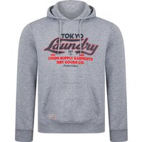 Hoodies Sweatshirts Kennion Graphic Motif Brushback Fleece Pullover Hoodie in Light Grey Marl Hoodies Sweatshirts Kennion Graphic Motif Brushback Fleece Pullover Hoodie in Light Grey Marl