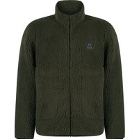 Hoodies Sweatshirts Palomas Sherpa Borg Fleece Funnel Neck Jacket Top with Zip Fasten Pockets in Grape Leaf