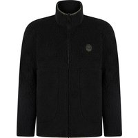 Hoodies Sweatshirts Palomas Sherpa Borg Fleece Funnel Neck Jacket Top with Zip Fasten Pockets in Jet Black