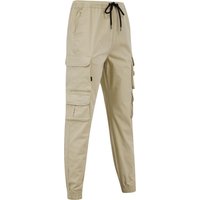 Trousers Cathay Cotton Twill Cuffed Multi-Pocket Cargo Jogger Pants in Peyote Gray